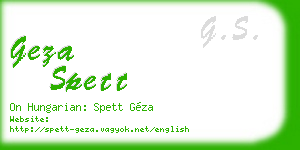 geza spett business card